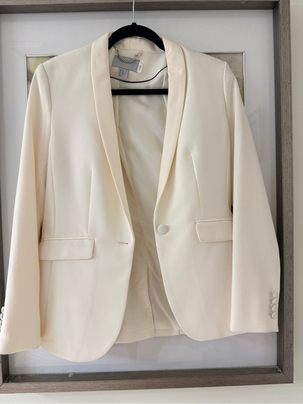 H&M Cream Shawl-Collar Blazer
